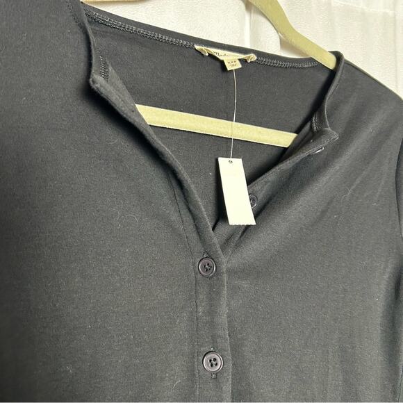 NWT Madewell Black Ribbed Button-Front Cardigan Size XXS - Picture 3 of 6
